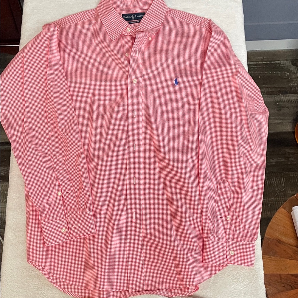 Ralph Lauren Red Checkered Casual Button Down Shirt
